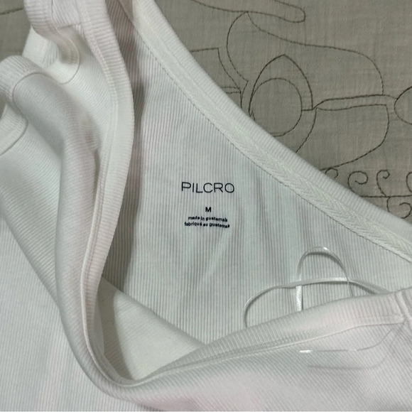NWOT Anthropologie Pilcro Zeda Ribbed One Shoulder Top M White Staple Piece - Picture 6 of 7